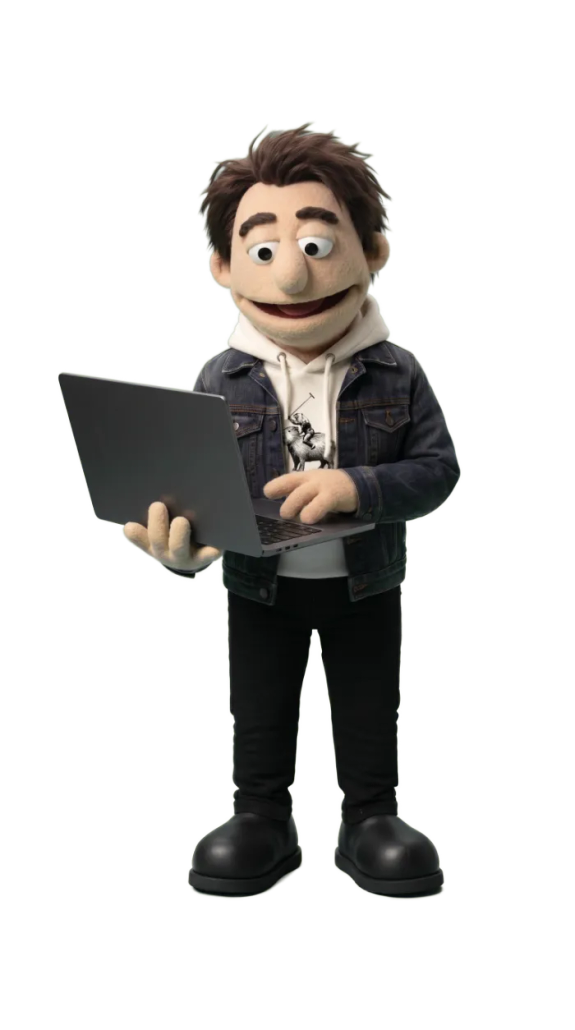 Illustration of Michał coding
